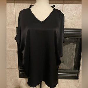 XCVI Black Tie Shoulder Blouse size M